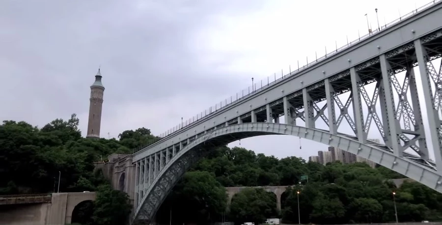 The High Bridge is the oldest standing bridge in New York, measuring 1,450 ft (442 m) long and 123 ft (37 m) high