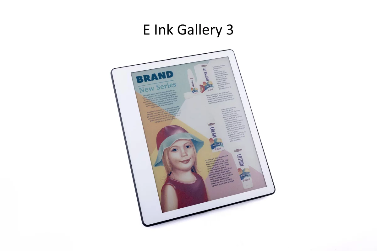 E Ink reports that Gallery 3 has much faster display update times than previous generations, as well as a h