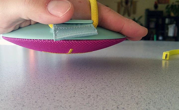 The Ultimate Ears Roll's bungee cord provides creative new ways to place the speaker