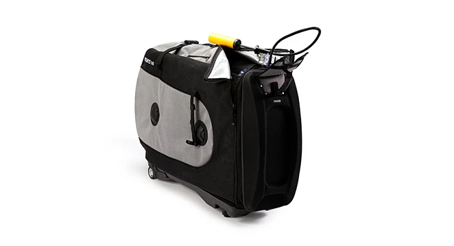 The Biknd Helium is a bicycle shipping case that uses inflatable bladders to protect one's bike