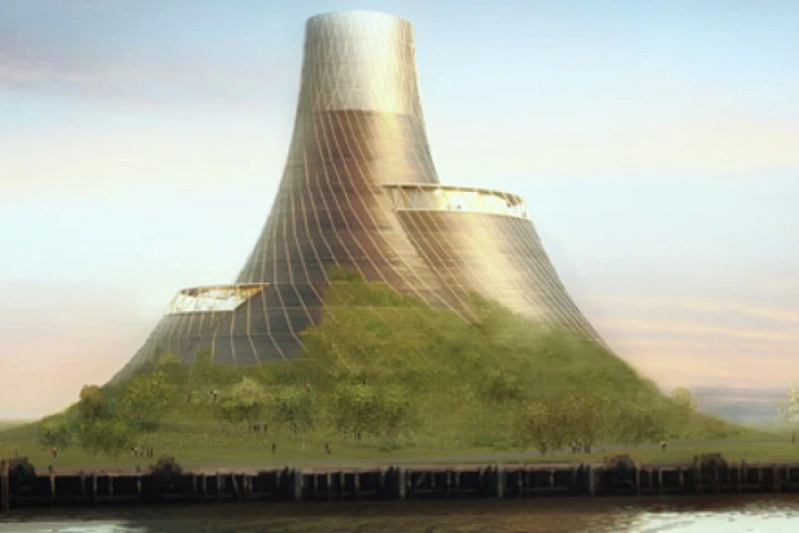 The Teeside Biomass Power Station will 'rise' out of the landscape and will be covered with local grasses