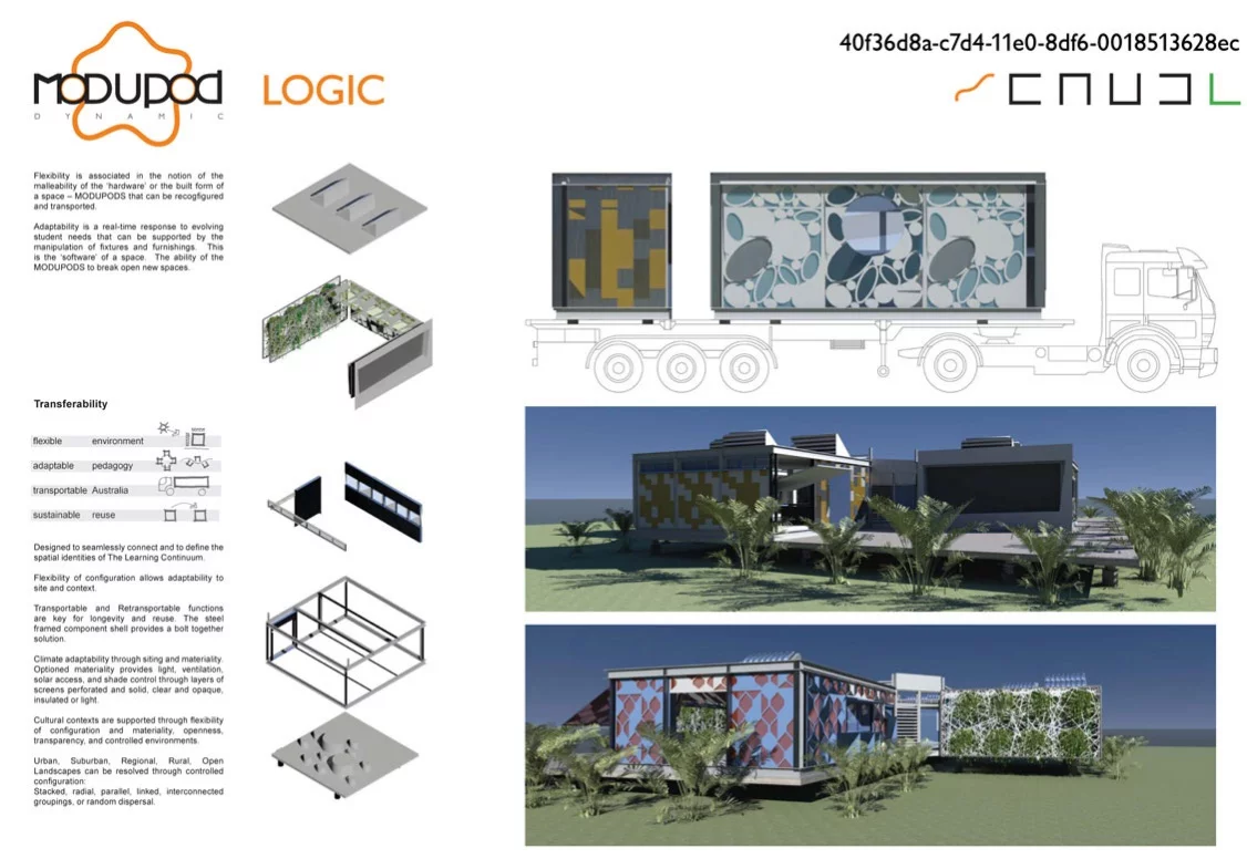 The MODUPOD concept features fast assembly, smart interiors and flexible PODS that place students and teachers at the heart of the learning experience