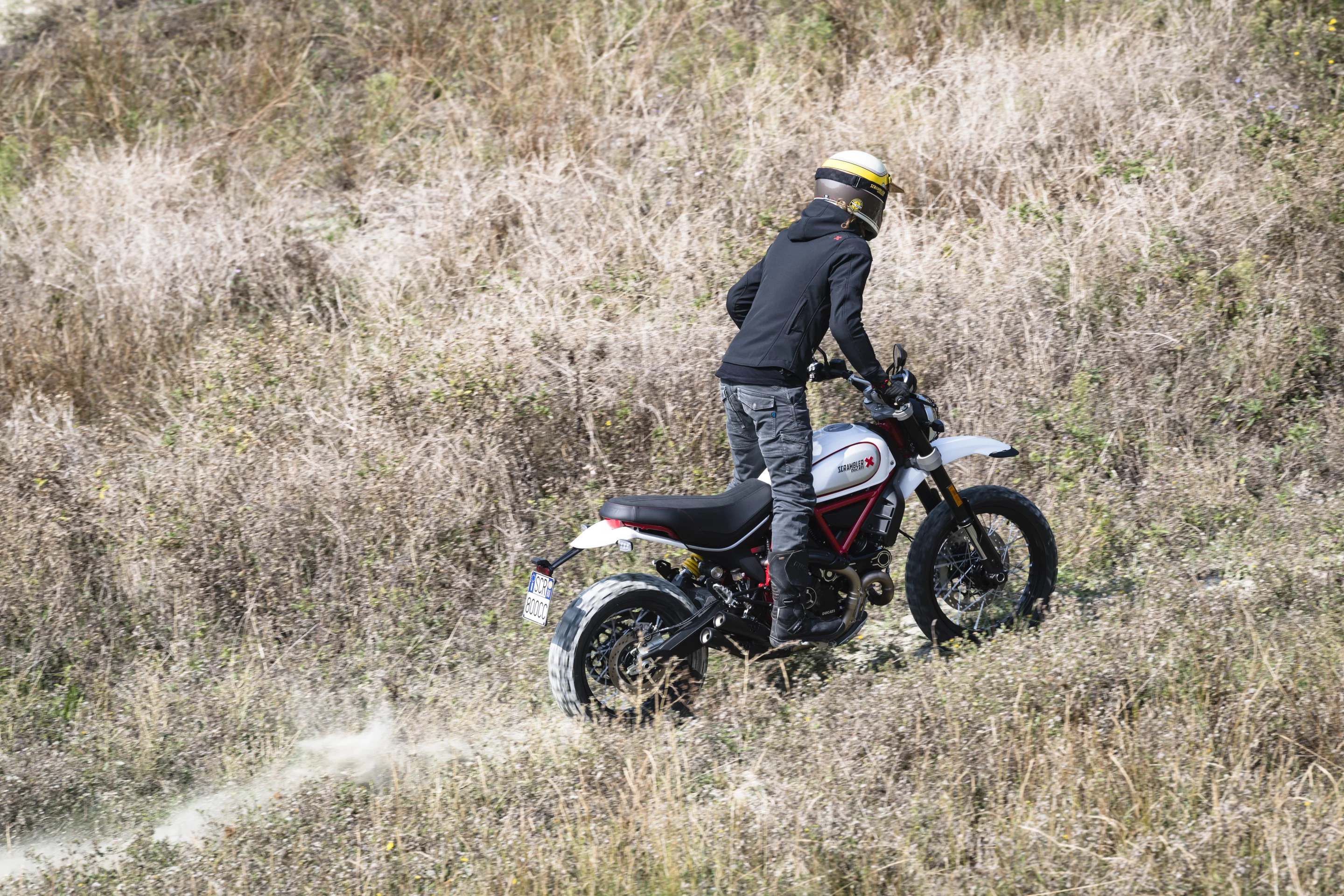 An Off Road Riding Mode disengages the ABS for "down-in-the-dirt fun" on the Desert Sled