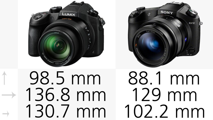 Both the Panasonic FZ1000 and Sony RX10 are sized like entry-level DSLRs