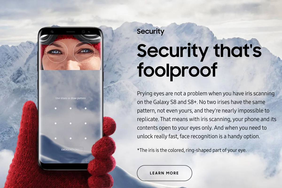 Samsung is marketing the Galaxy S8's biometric features heavily, but is less than forthcoming about their insufficiencies