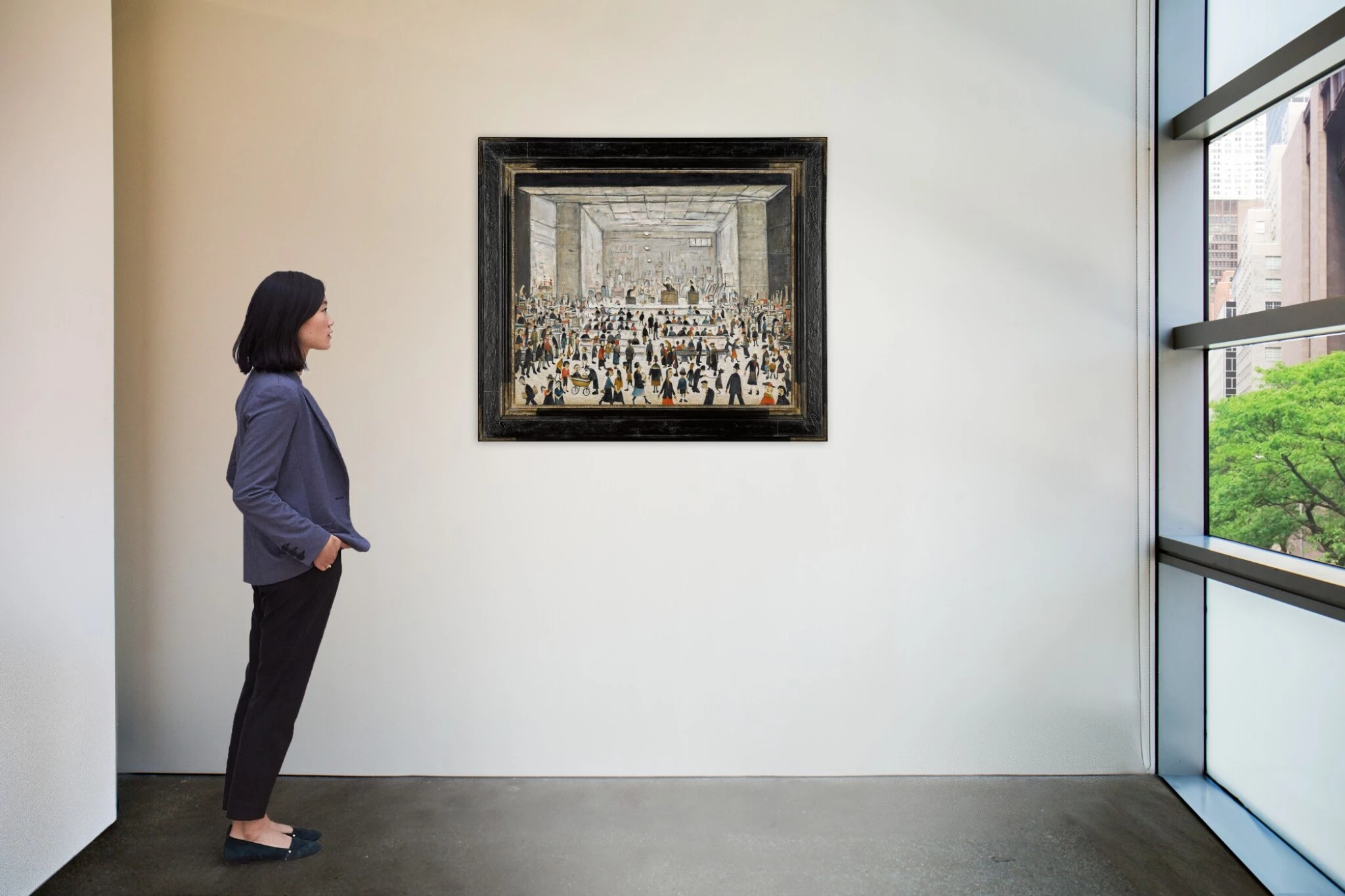 "The Auction" (1958) by Laurence Stephen Lowry, sold for £2,556,000 ($3,418,650) at Sotheby’s on 23 November 2021