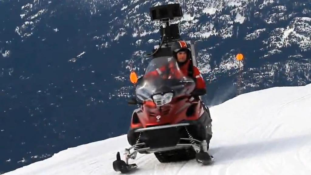 The Google snowmobile captures some images from Whistler