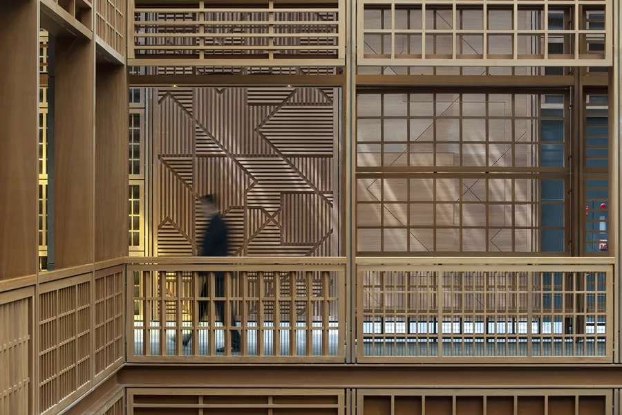 The patterned interior of the Abu Dhabi Central Market (Photo: Nigel Young / Foster + Partners)