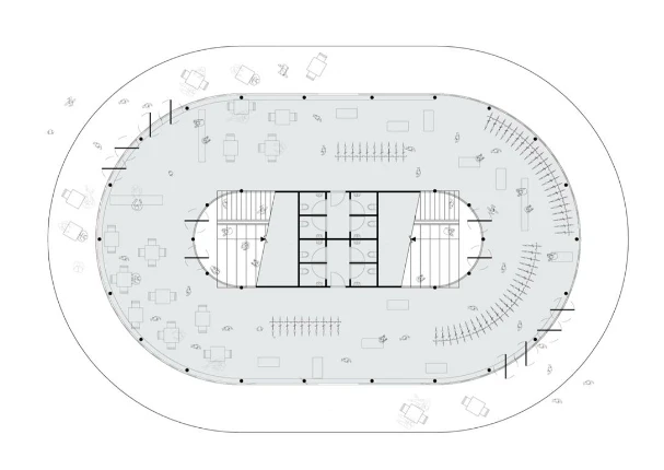 A ground floor plan of the bicycle club