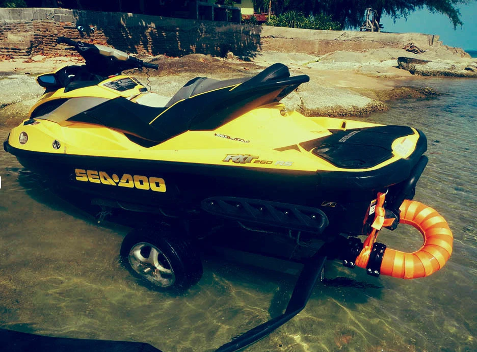 When the H3X is attached to a PWC, the engine's power is all directed toward the hydro propulsion system
