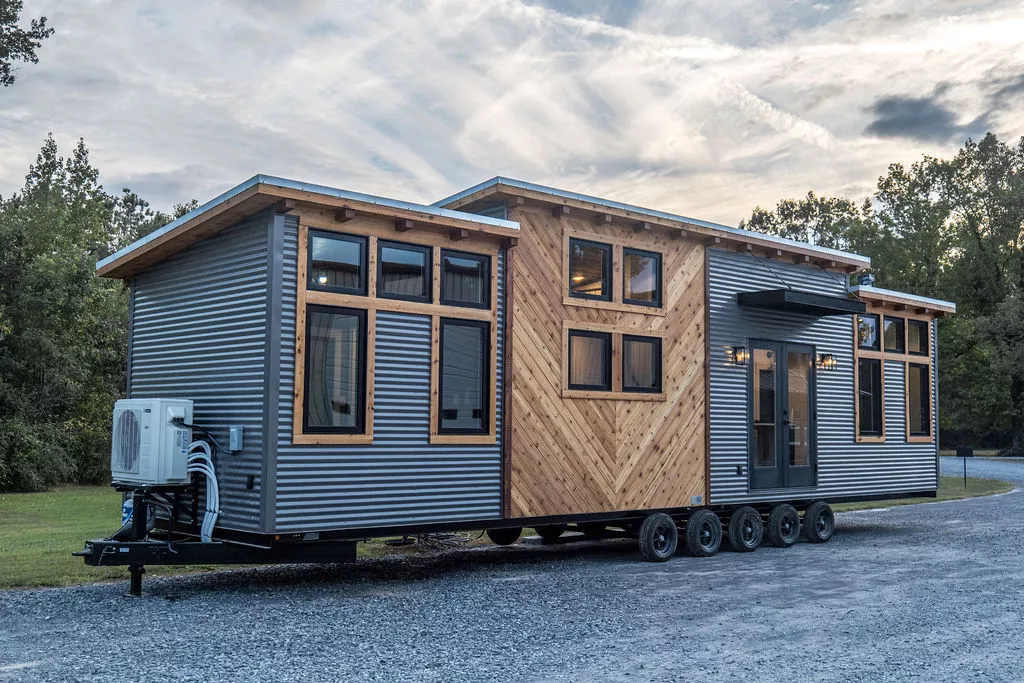 The Big Sky's exterior is finished in cedar and metal siding