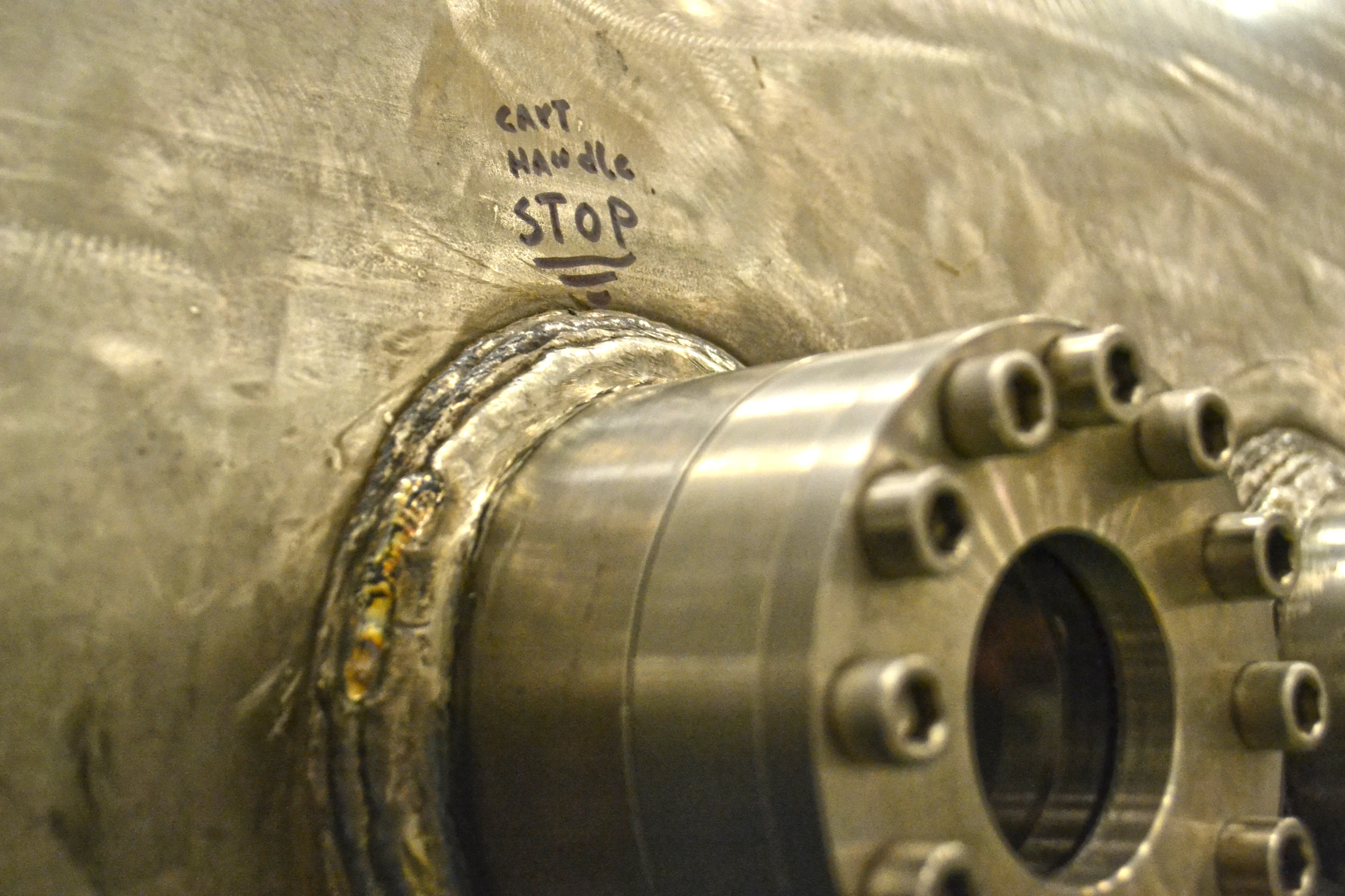 This porthole marked a limiting element in the nuclear propulsion testing capsule