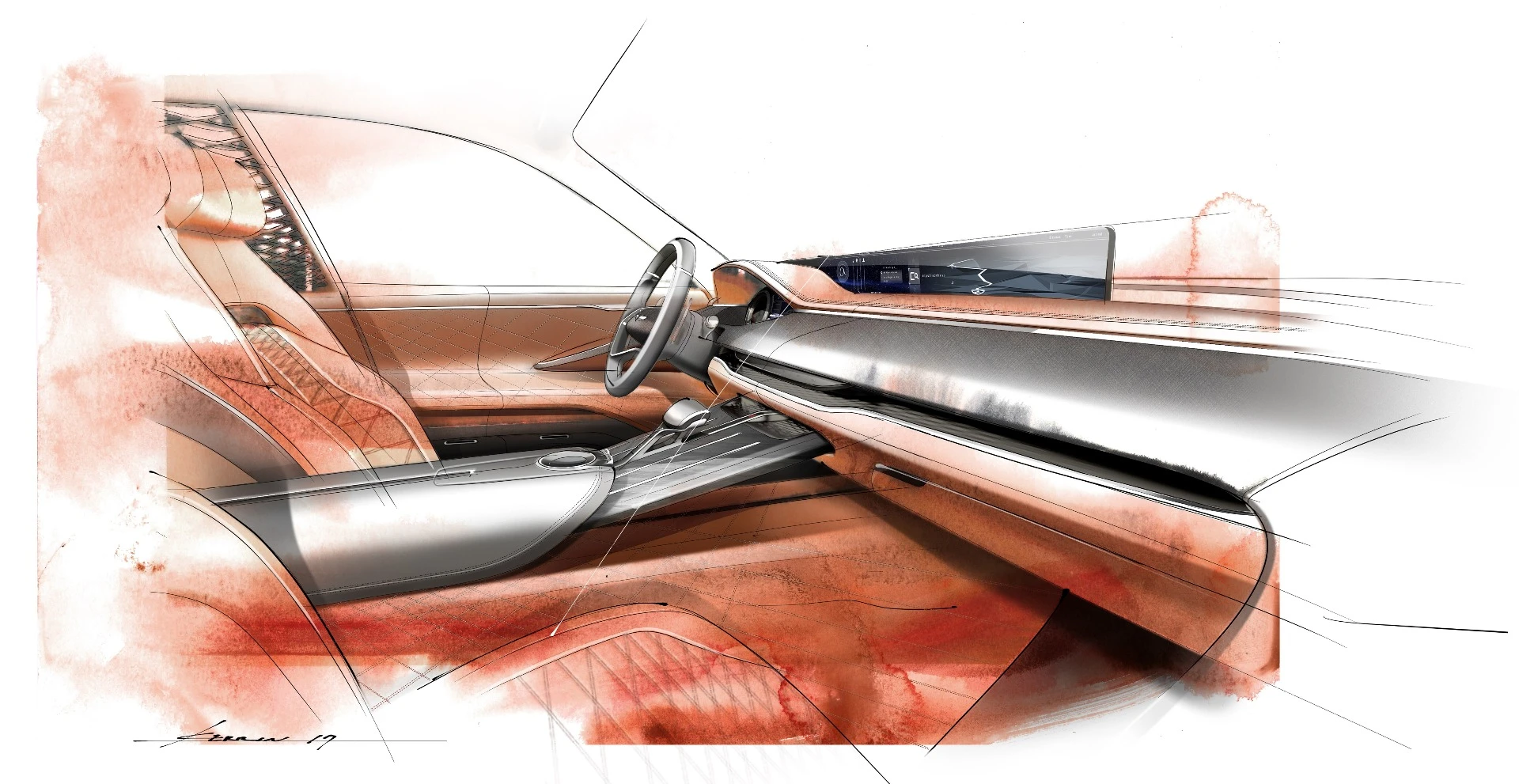 Genesis GV80 interior sketch