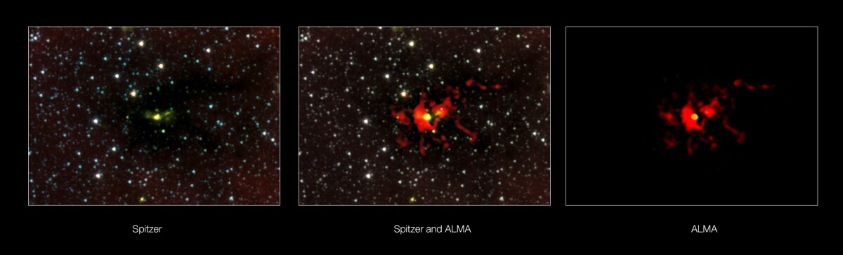 A composite image of Spitzer Space Telescope and ALMA observations of the SDC (Image: ESO)