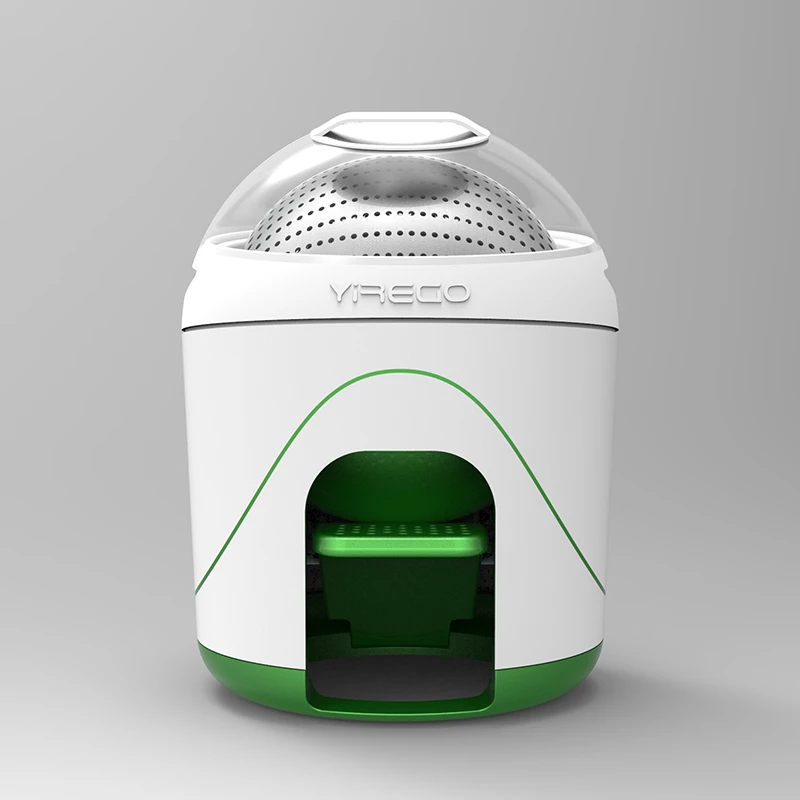 According to Toronto-based household design company Yirego, the Drumi uses 80 percent less water and detergent than would be required by a traditional machine for same size load, plus it's much quicker