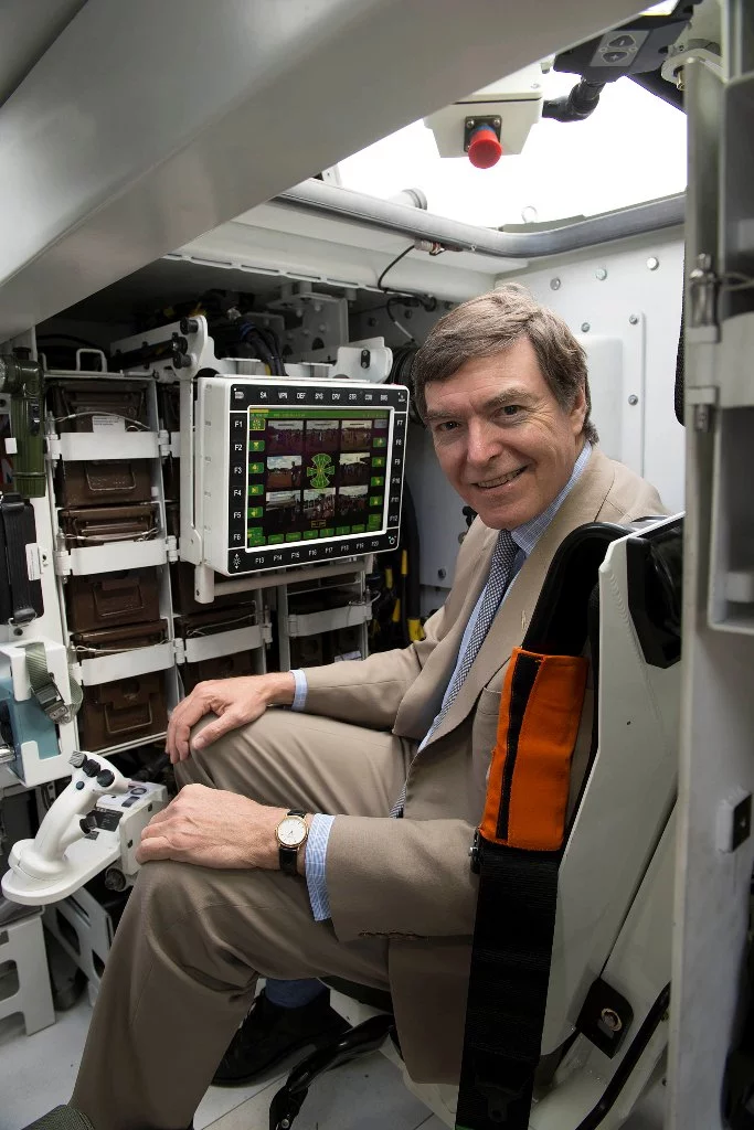 Philip Dunne MP inside the Scout SV (Image: Crown Copyright)