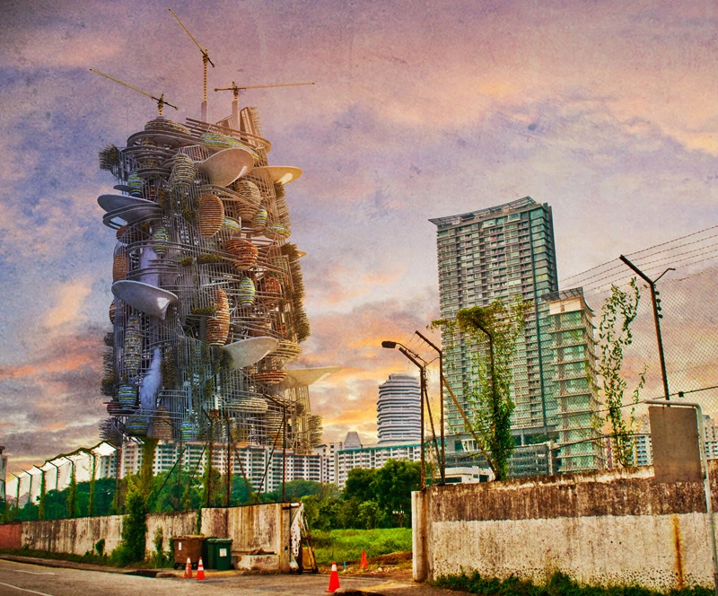 Honorable mention: Symbiocity, A New Prison Typology by Khem Aikwanich, Nigel Westbrook. Prisons overlooking the city will inspire inmates to give up their lives of crime, is the idea