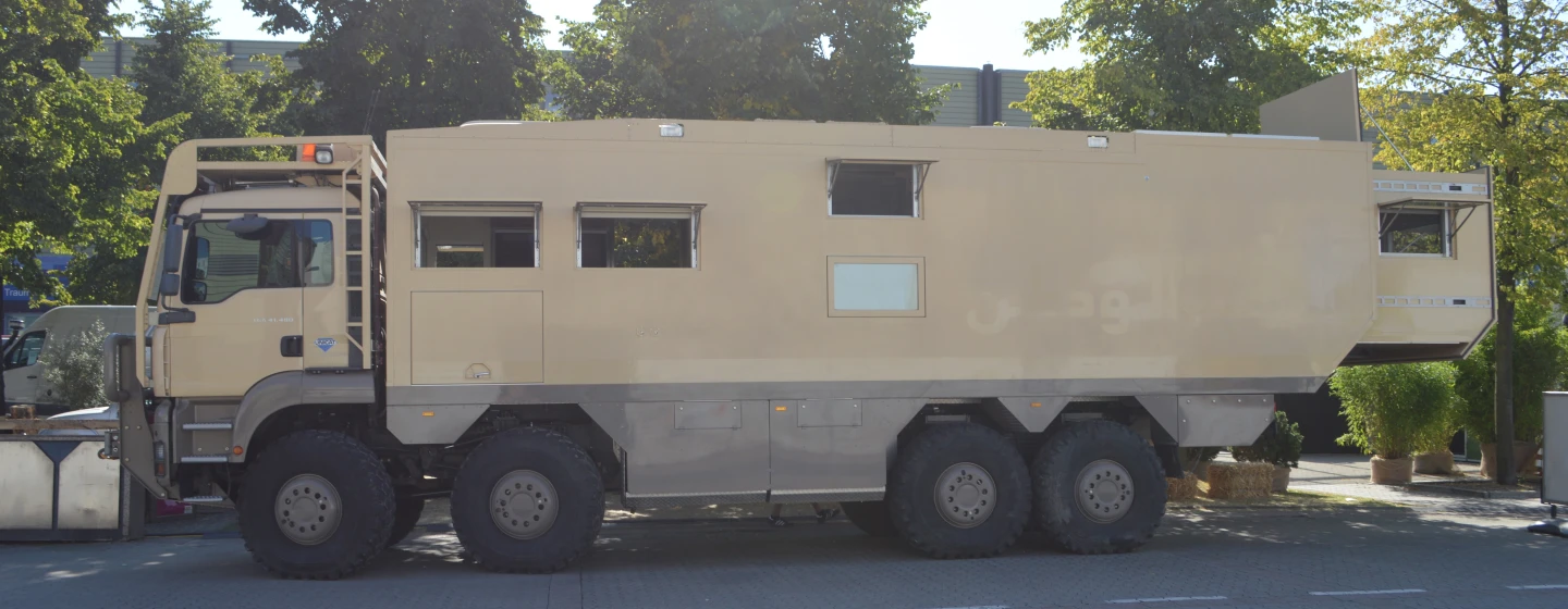 The MXXL 24 AH includes a 440-watt solar system and a four-cylinder diesel generator