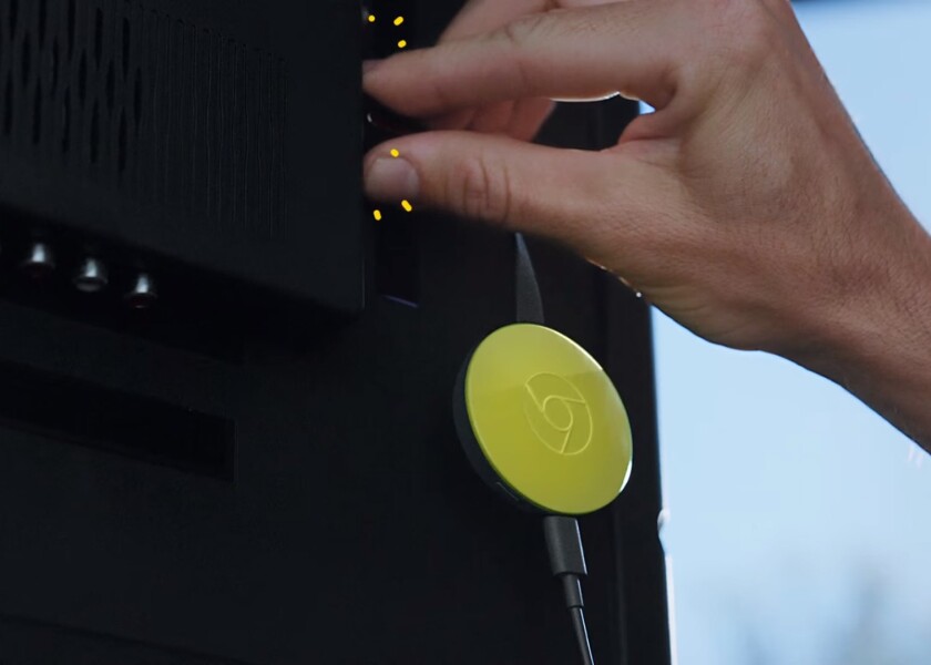 Plugging in a Chromecast