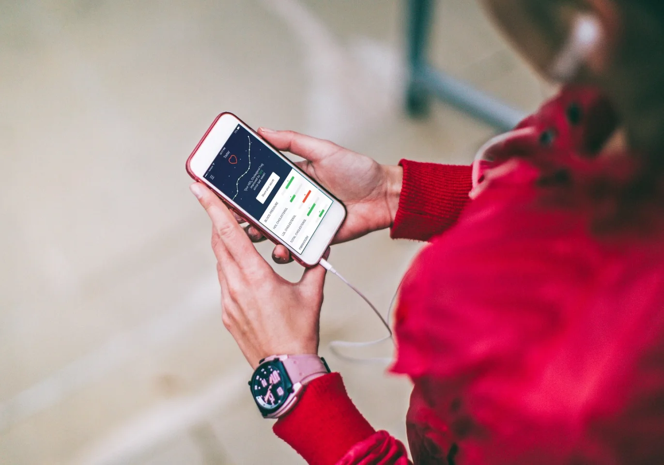 The interpreted data is then returned to the user via an accompanying Cor app on their smartphone, along with tailored recommendations