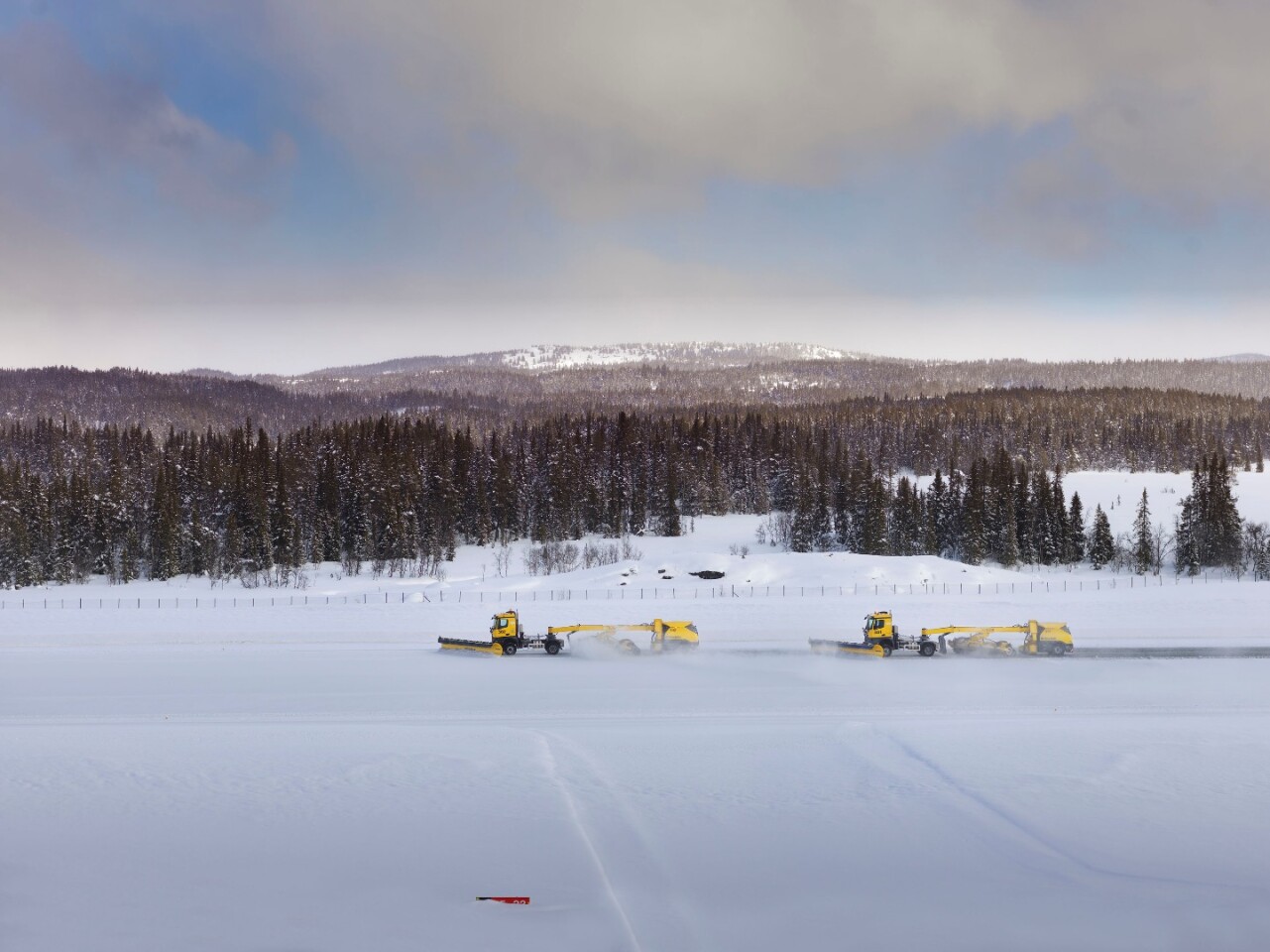 The Yeti autonomous snowplows were unveiled at a Norwegian airport