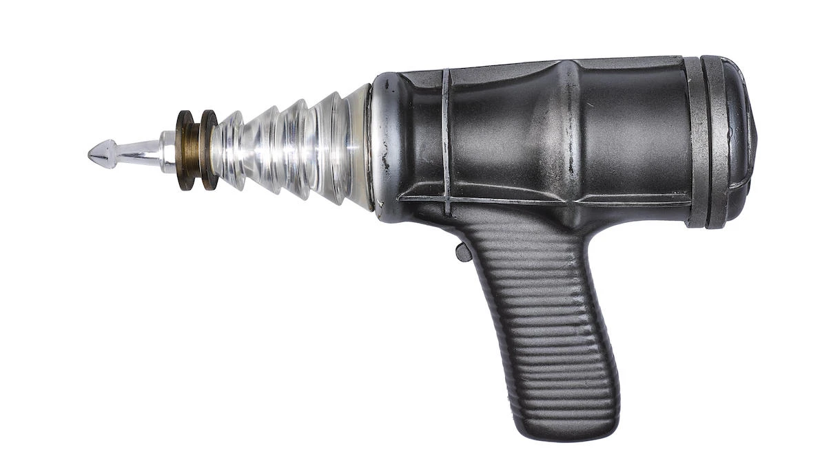 The blaster pistol from the left side