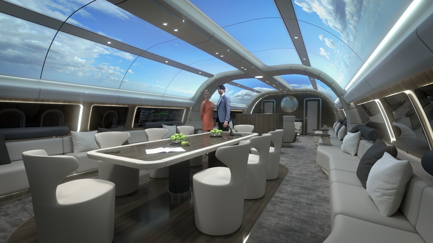 The Explore looks very different from the average aircraft, influenced more by superyacht design