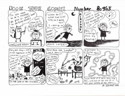 Margaret Atwood's cartoon about the LongPen. Image by Unotchit.