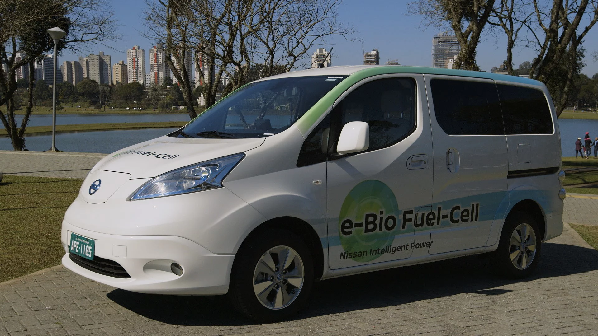 The car's fuel cell draws on a 30-l tank of bioethanol