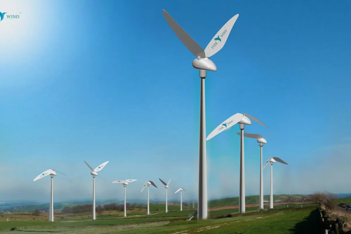 Tyer Wind turbine mimics the figure 8 flapping motion of hummingbirds