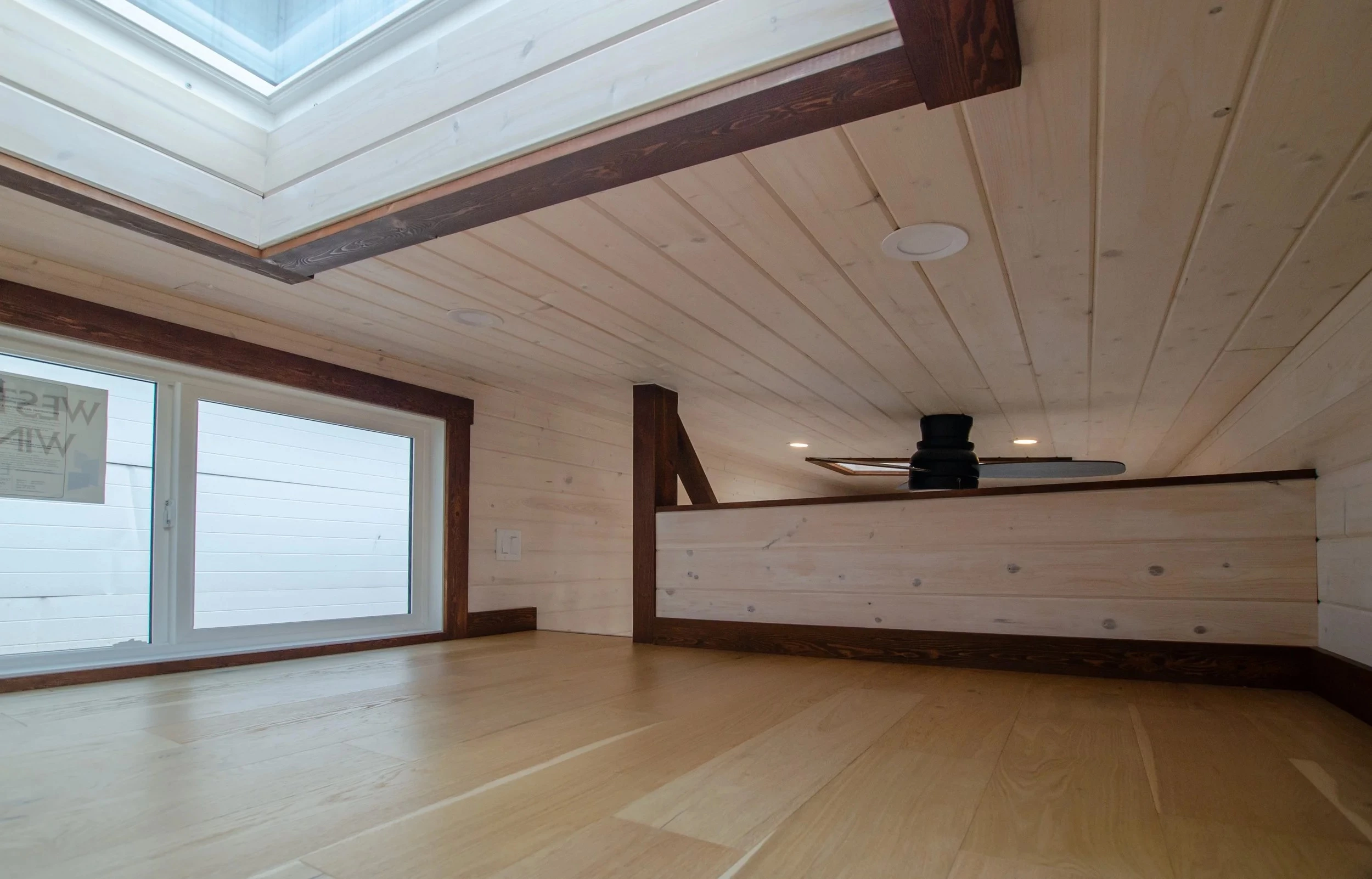 The Pacific Wren's bedrooms are typical loft spaces with low ceilings