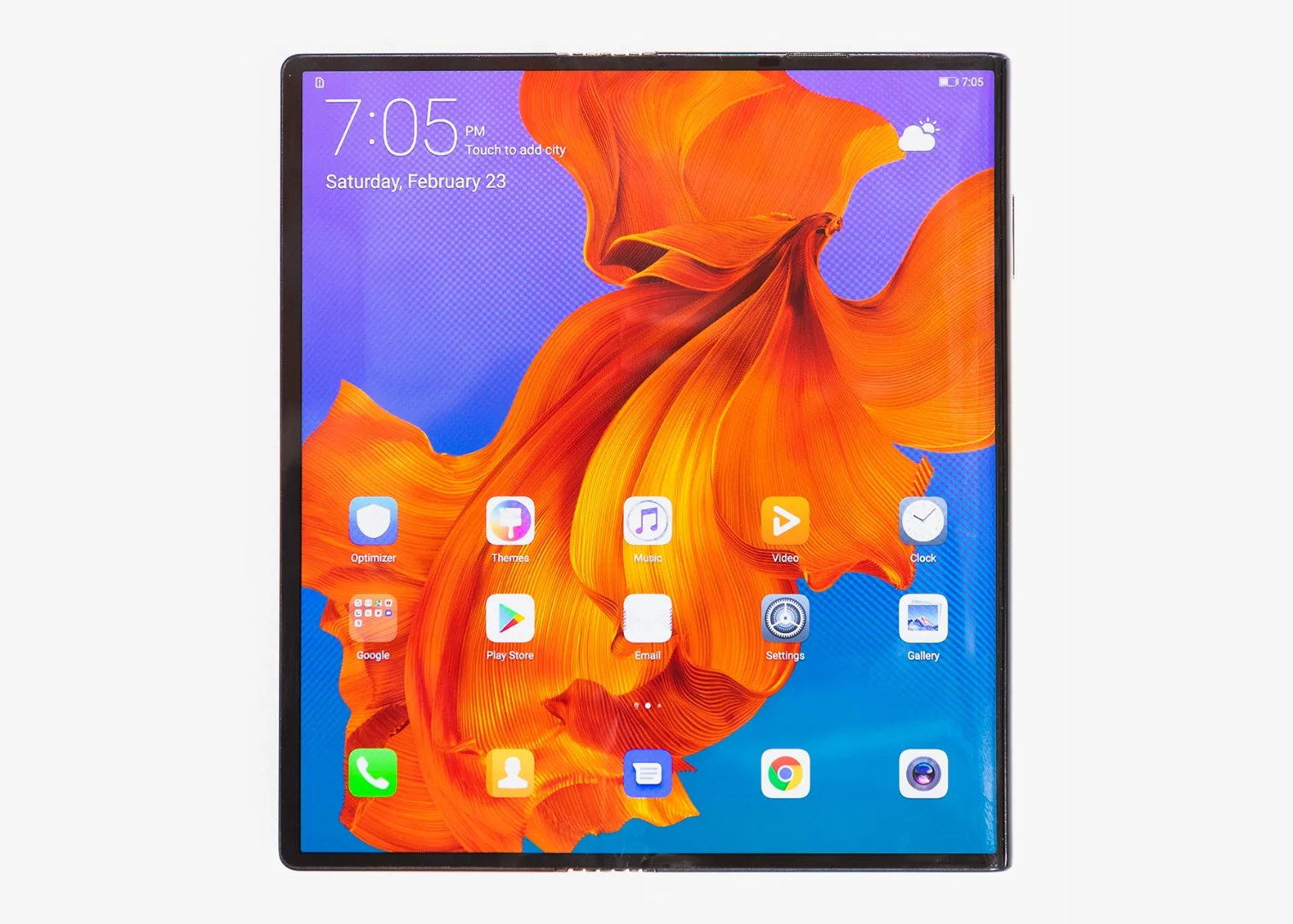 The Huawei Mate X when fully open, with an 8-inch display