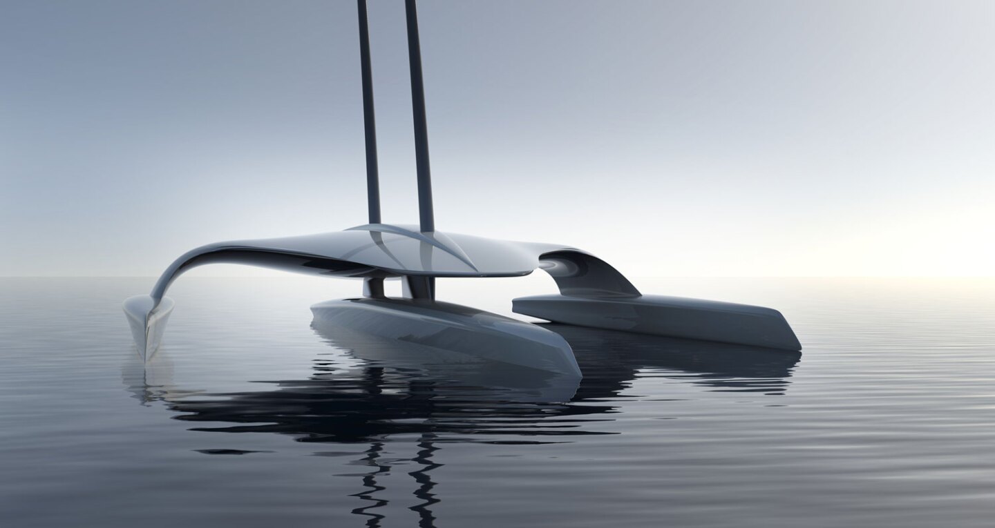 MARS will be 32.5 meters long and 16.8 meters across (106.6 x 55.1 ft), with a glass/aramid/foam composite hull and a carbon composite deck.