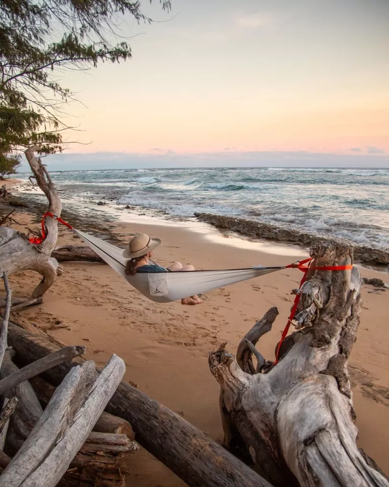 Hanging at the beach with the Tentsile Ocean Hammock
