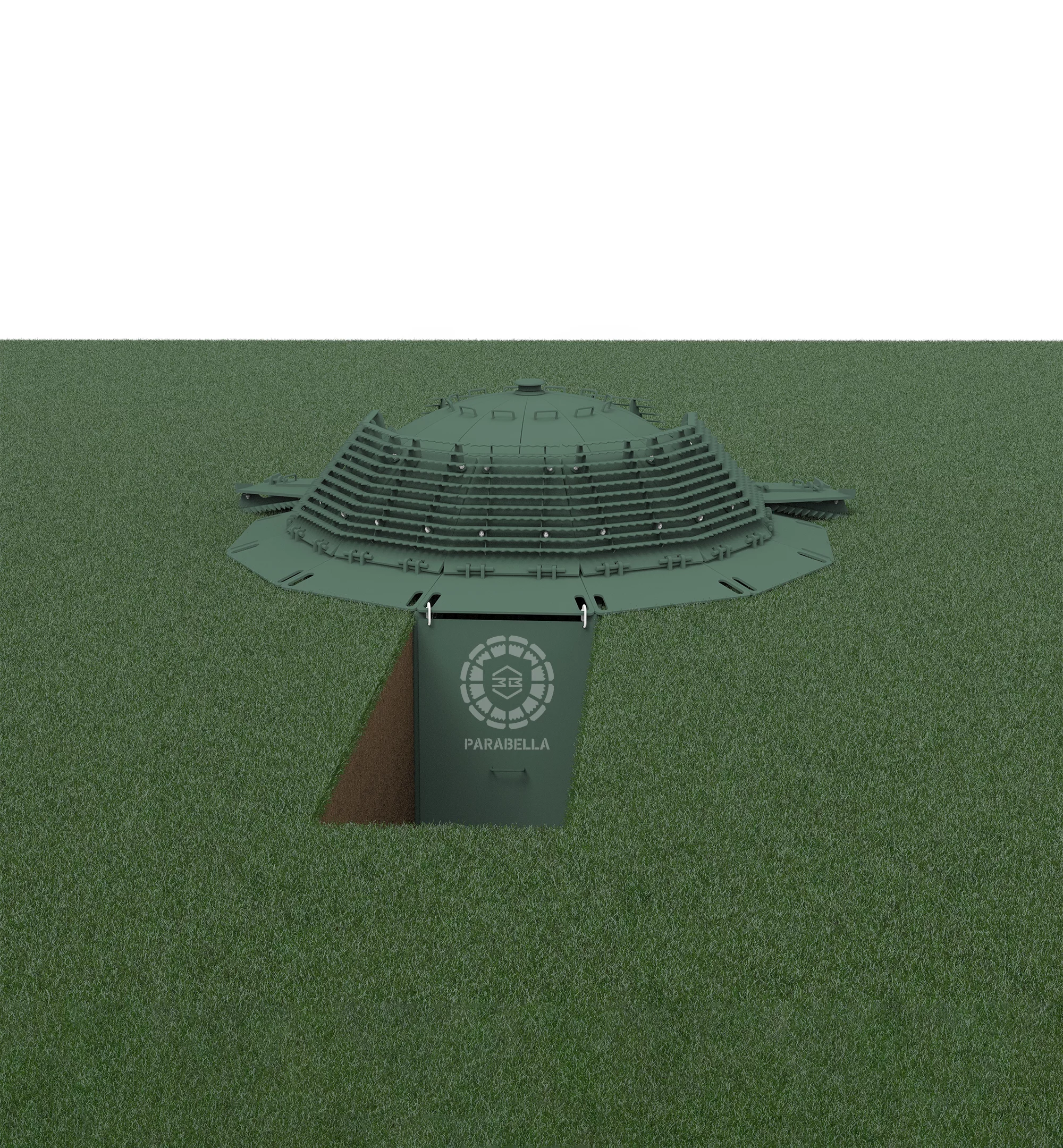 Parabella with trench entrance door