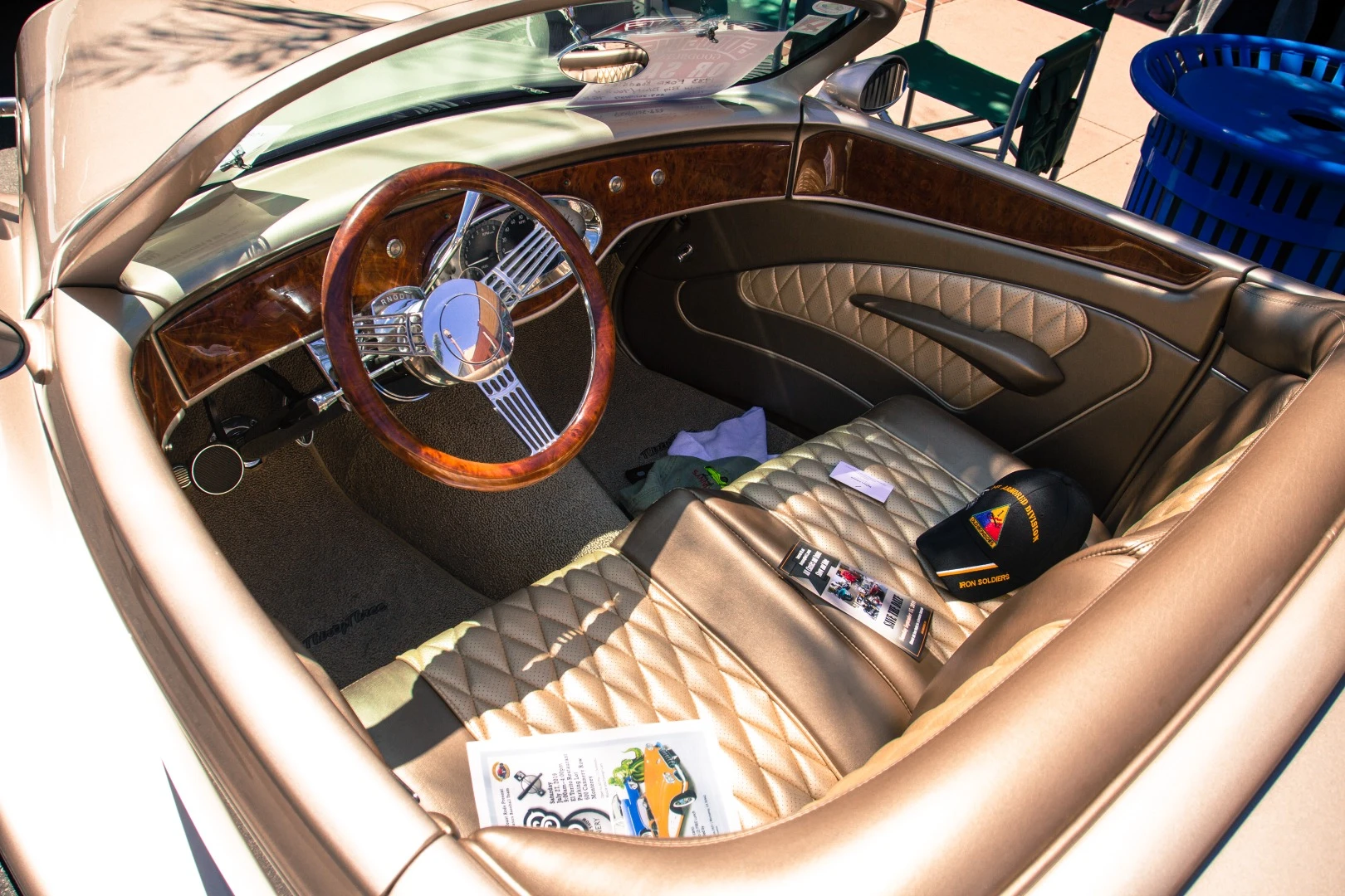 The interior of this 86-year-old 1933 Ford Roadster speaks to the future. It could almost pass for the cockpit of a modern luxury airplane