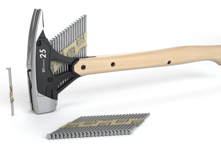 Michael Young got a provisional patent for his nail-dispensing hammer