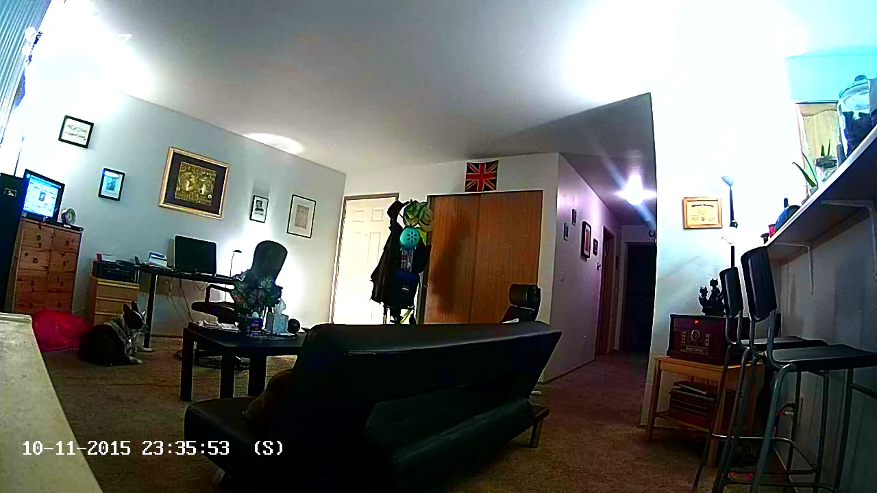 The Ezviz Mini camera image showing its depth of focus