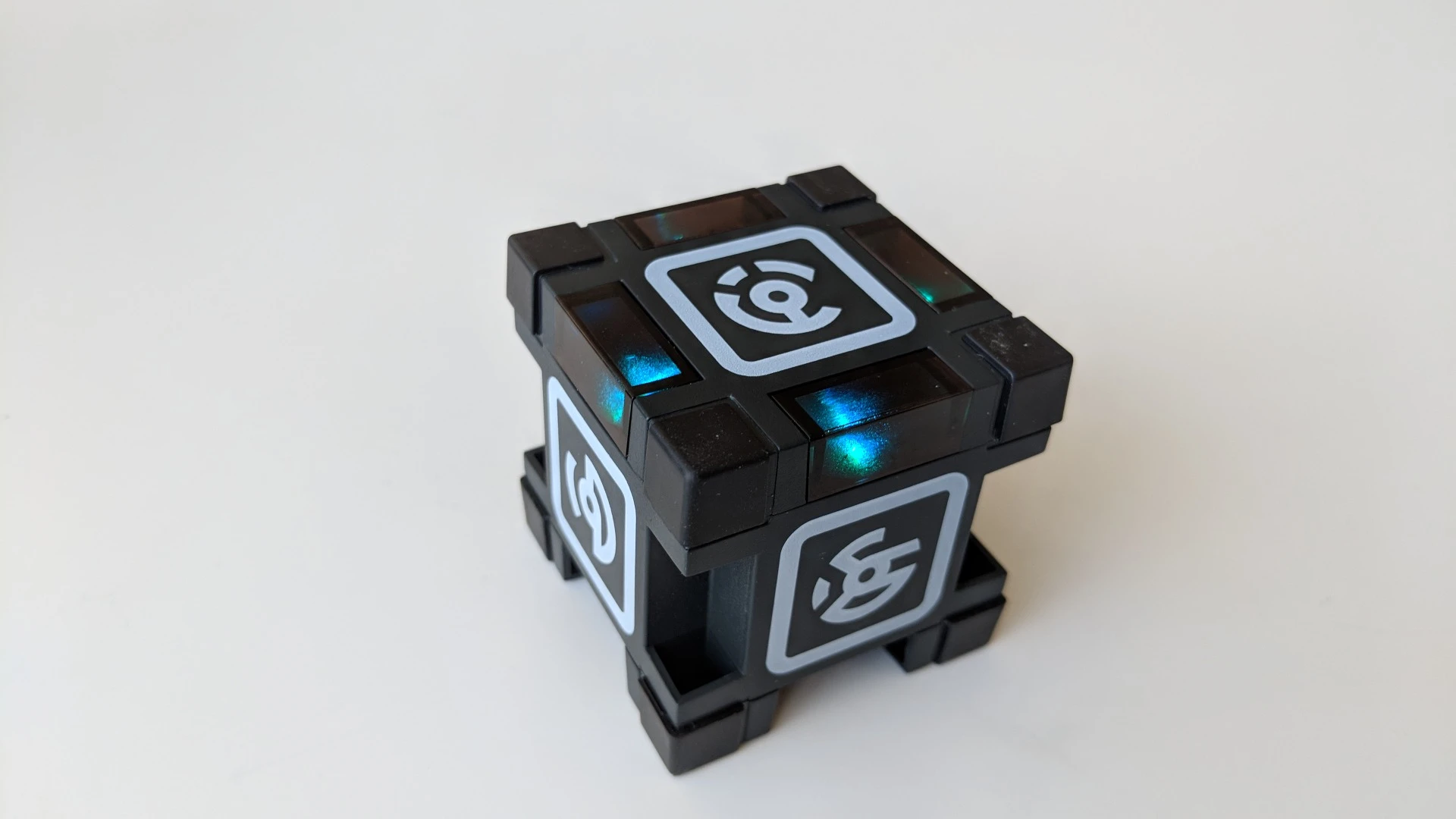 Vector's cube lights up when he plays with it