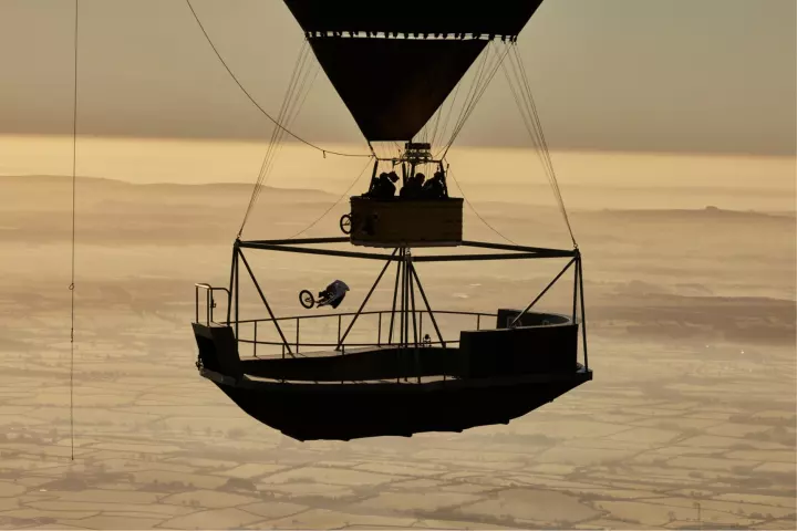 BMX Pro Kriss Kyle took his act to the next level – 2,000 feet in the air