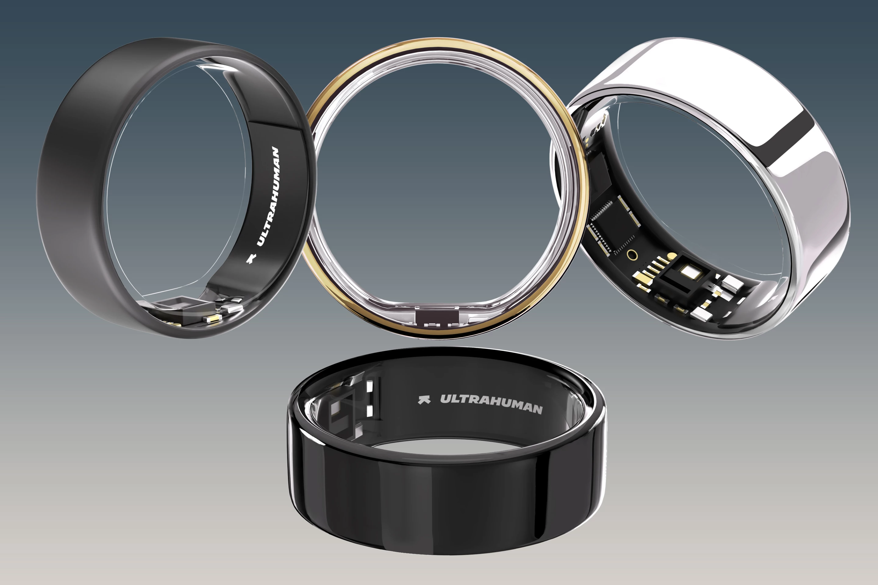 The Ultrahuman Ring AIR comes in matte grey, bionic gold, space silver, and aster black