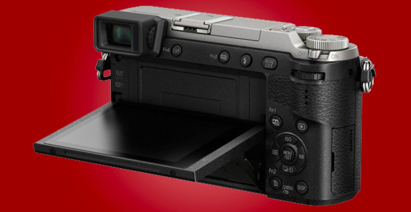 The Panasonic GX80/85 mirrorless camera features an electronic viewfinder