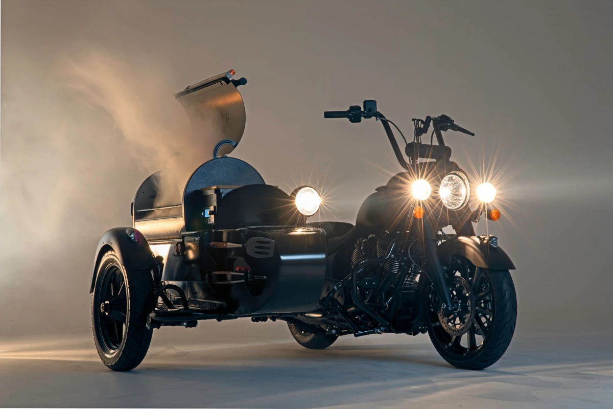 It's a motorcycle ... with a BBQ on it