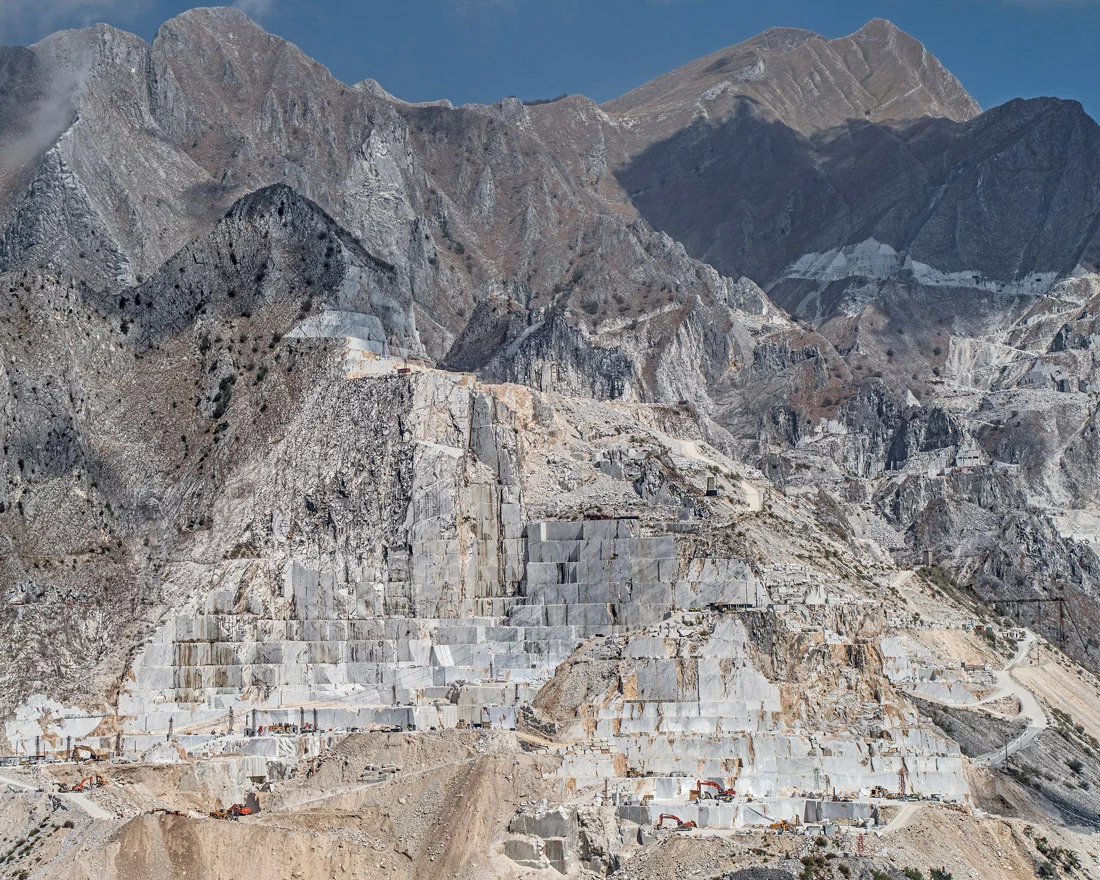 The Carrara marble mines in the Apuan Alps in Italy