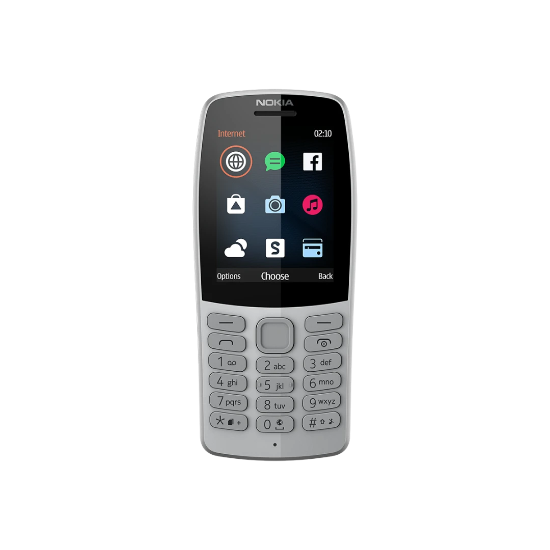 The Nokia 210 has a physical keyboard and an old-school design