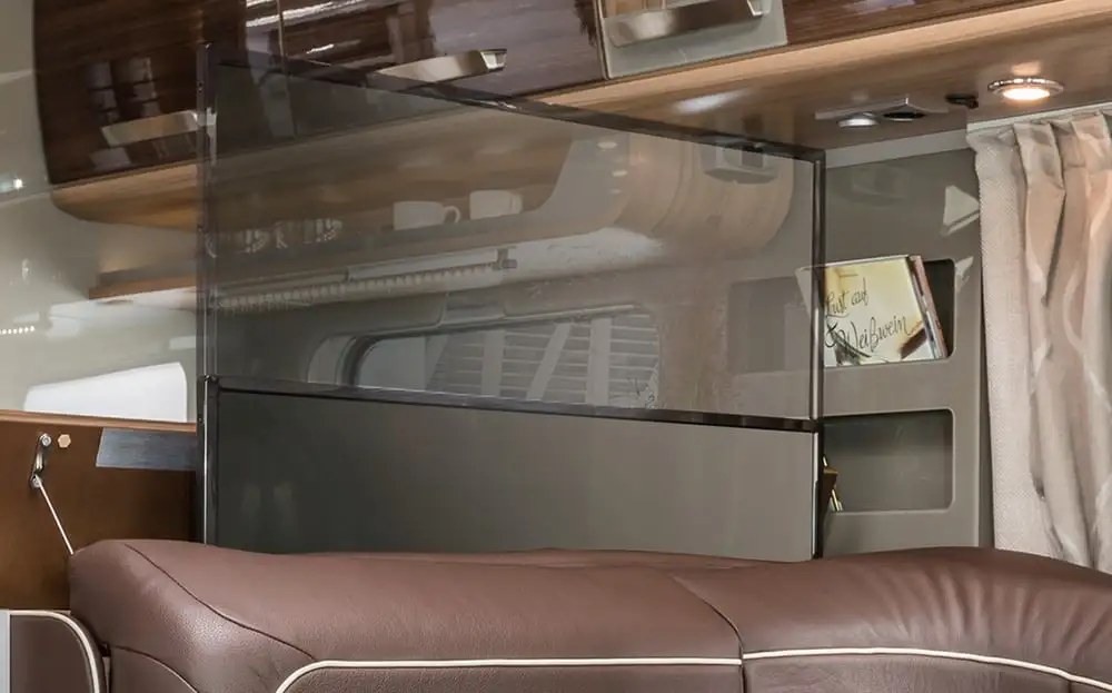 The Sun I's available retractable TV slides away when not in use