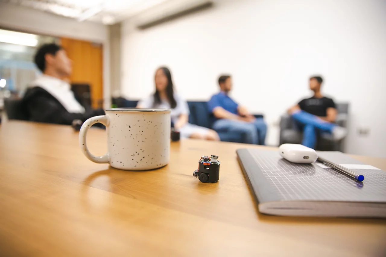 Using sonar, the mics can detect and avoid obstacles