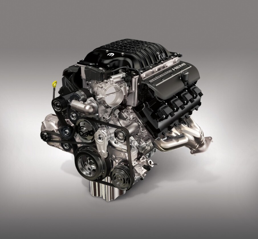 Mopar debuted the Hellephant 1,000-horsepower (745.7 kW) engine at the 2018 SEMA Show in Las Vegas