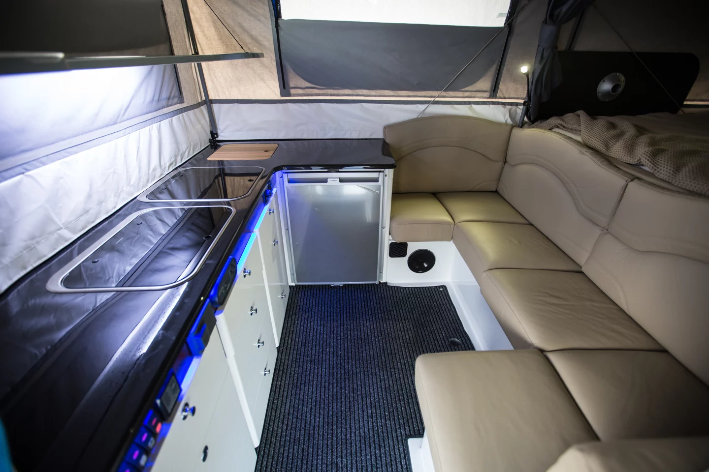 The all-new Nexus has an upgraded interior versus other Ultimate camping trailers