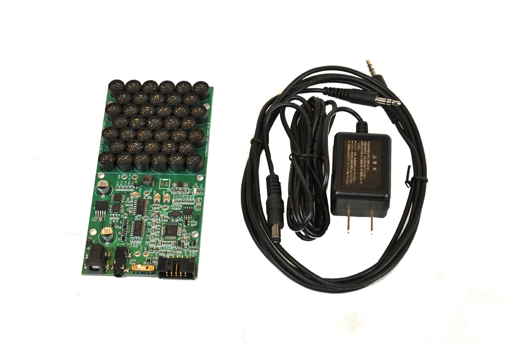 The basic Soundlazer kit consists of a fully functional circuit board with power supply and audio cable